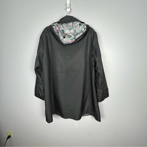 Mona Lisa by Fen-Nelli Classic Retro Vibe Black White Polka Dot Raincoat 20W - Picture 7 of 13